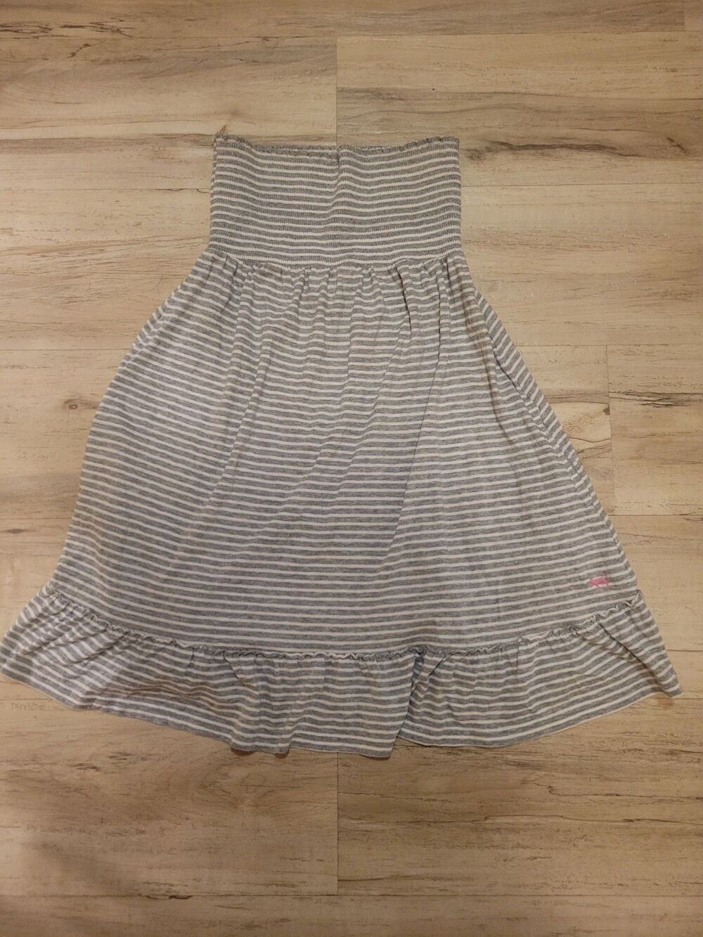 Victoria's Secret PINK Gray & White Striped Skirt /Dress Sz Small